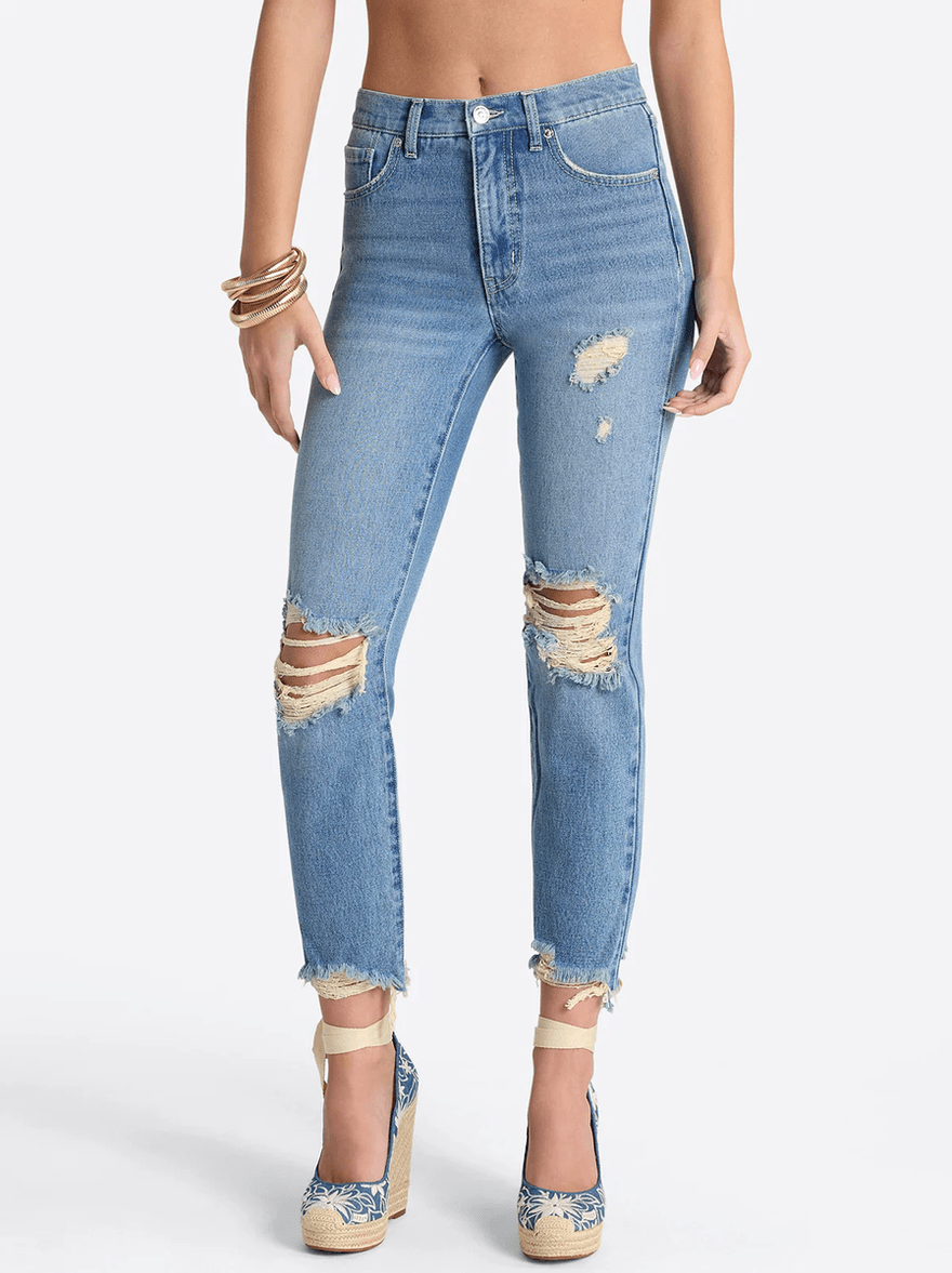 Jessica Simpson Harmony Straight High Rise Jeans in Incline