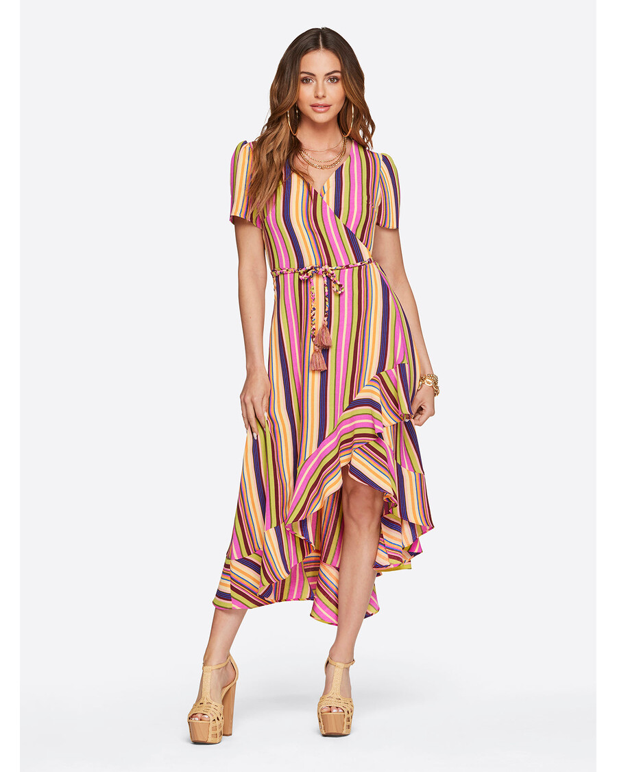 Jessica Simpson Varsha Obleka Z Zavitkom V Rožnato Vijolični Barvi