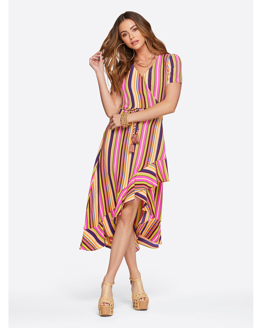 Jessica Simpson Varsha Obleka Z Zavitkom V Rožnato Vijolični Barvi