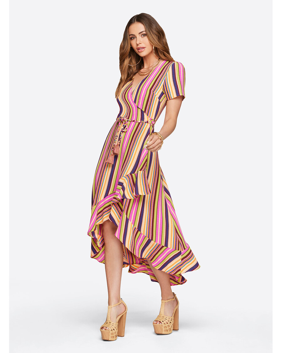 Jessica Simpson Varsha Obleka Z Zavitkom V Rožnato Vijolični Barvi