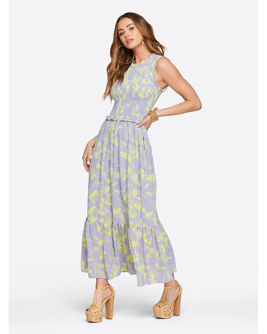 Jessica Simpson Mira Tiered Ruffle Maxi Dress in Hidden Lotus