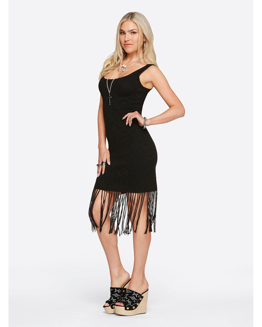 Jessica Simpson Sage Fringe Dress in Black