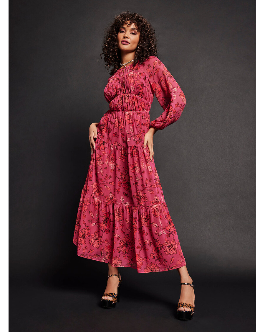 Jessica Simpson Sasha Maxi Dress in Outlined Blossoms