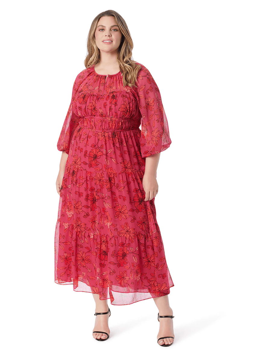 Jessica Simpson Adeline Maxi Dress in Outlined Blossoms