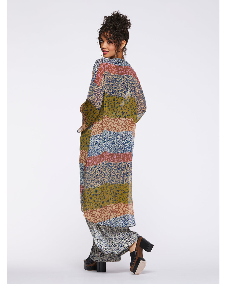 Jessica Simpson Blaine Kimono V Cvetočem Patchworku