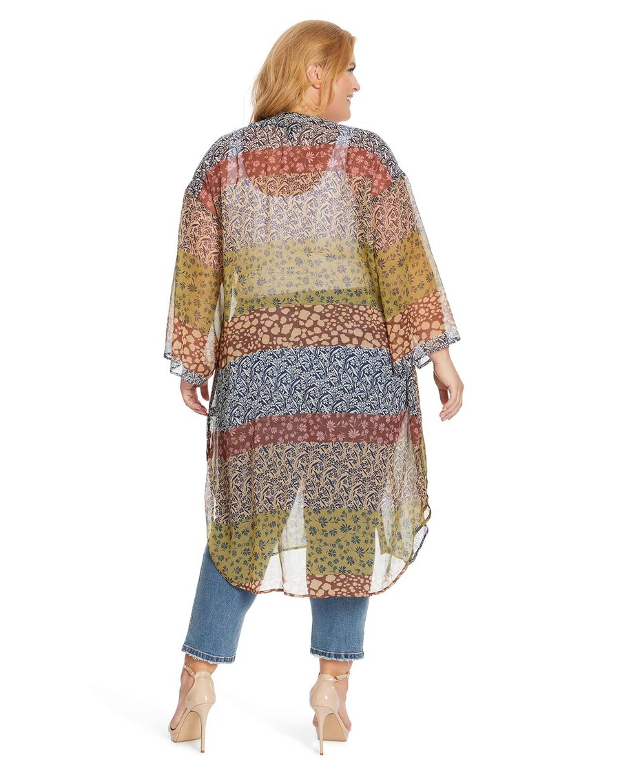 Jessica Simpson Blaine Kimono V Cvetočem Patchworku