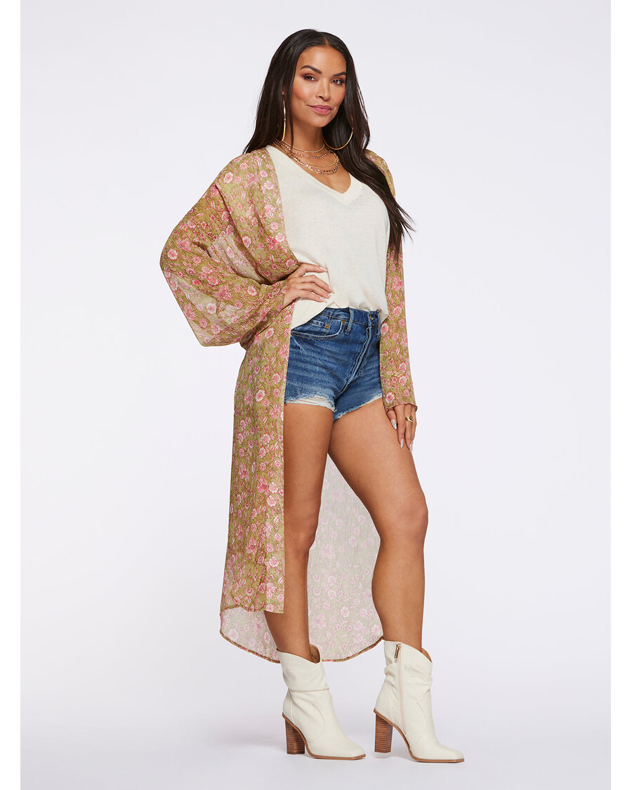 Jessica Simpson Blaine Kimono in Boa Botanical Dots