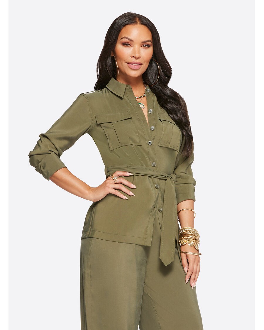 Jessica Simpson Jessa Jakke I Oliven Nat