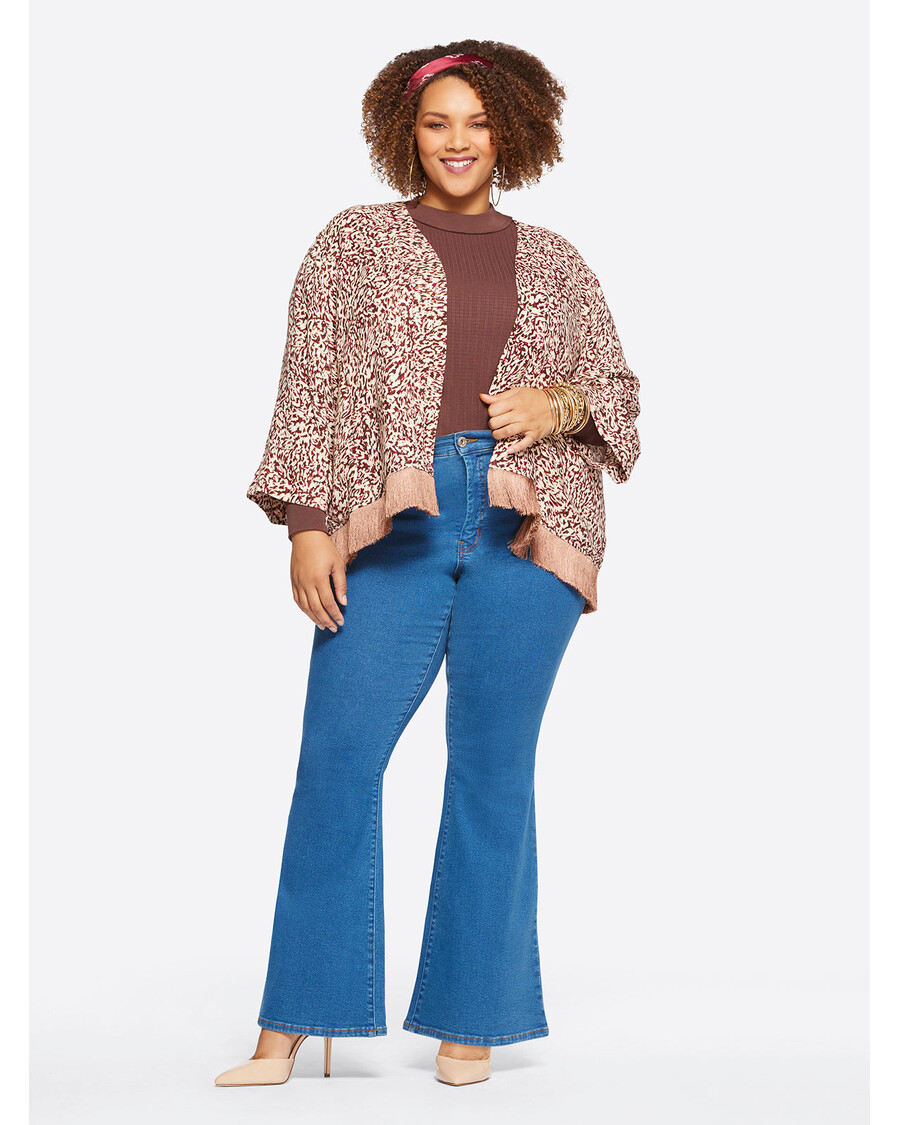 Jessica Simpson Anya Cropped Duster V Kamuflažni Leopard Barvi