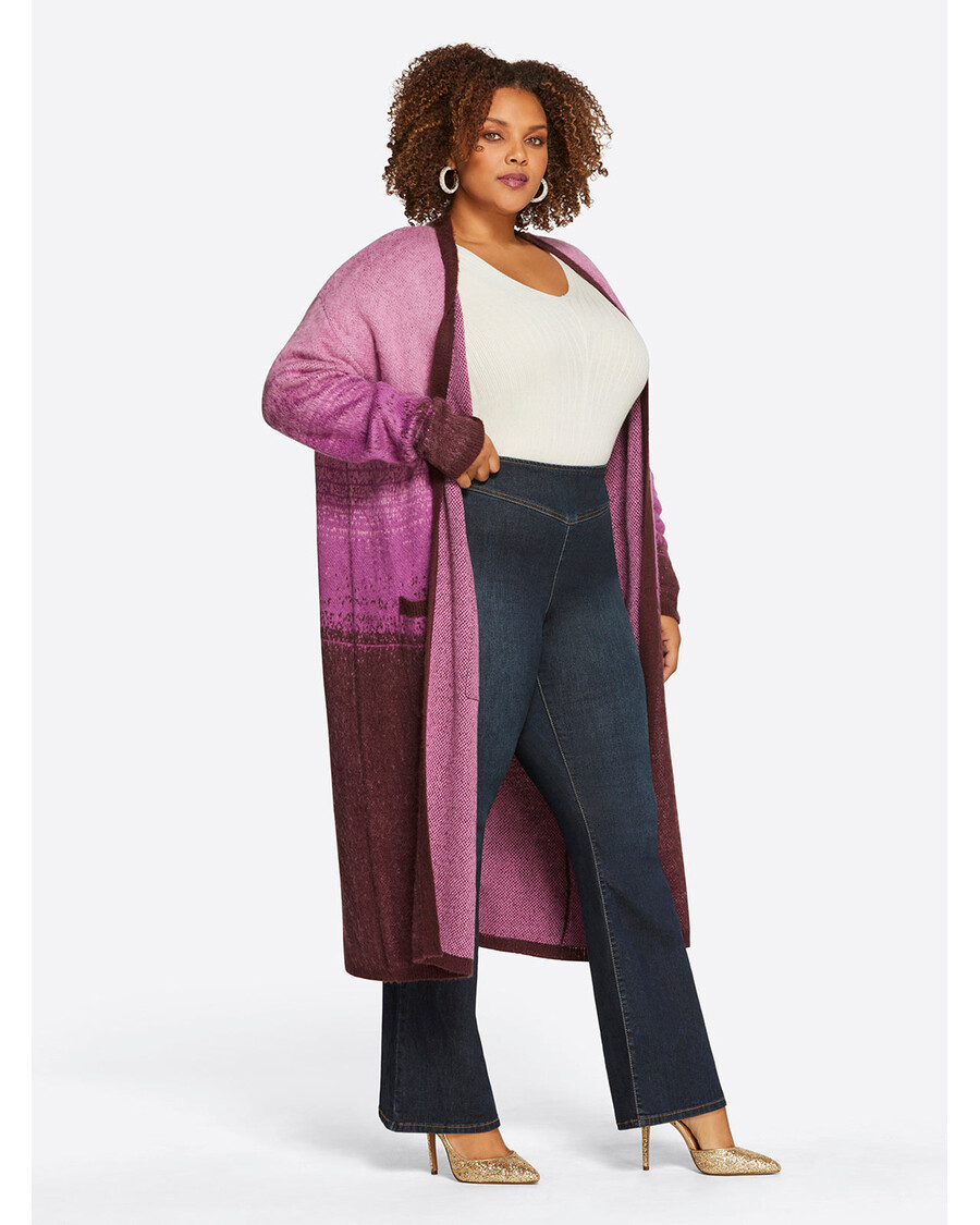 Karminowy Kardigan Jessica Simpson W Paski Z Degustacją Wina