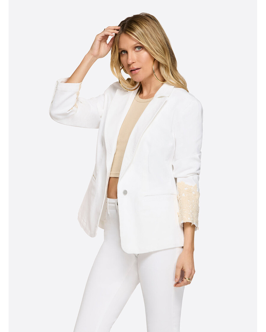Jessica Simpson Fitted Blazer in White