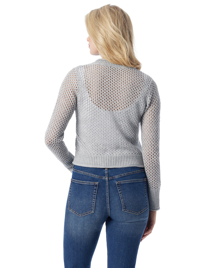 Jessica Simpson Bianka Cardigan in Metallic Silver