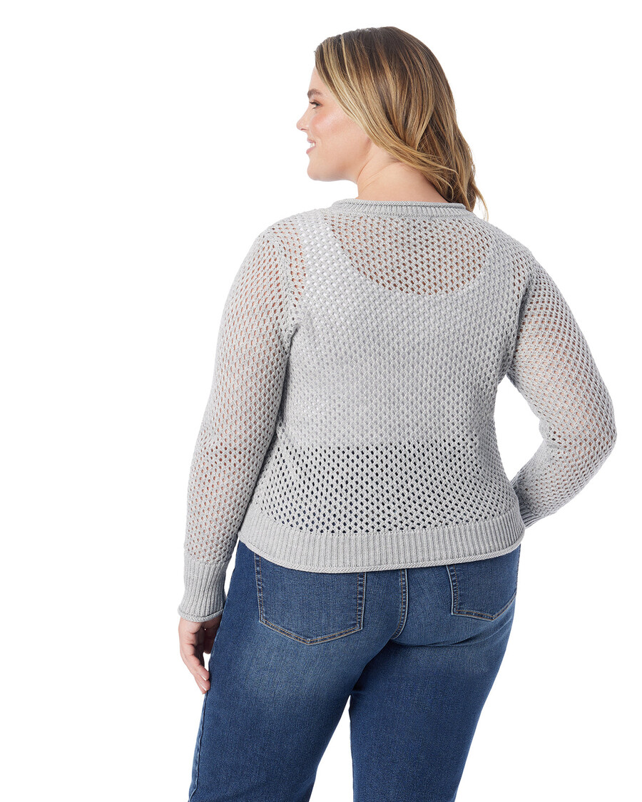 Jessica Simpson Bianka Cardigan in Metallic Silver