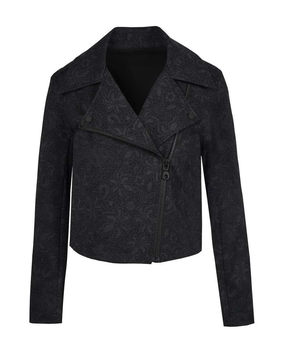 Jessica Simpsoni Must Nööriga Lilleline Biker Jope