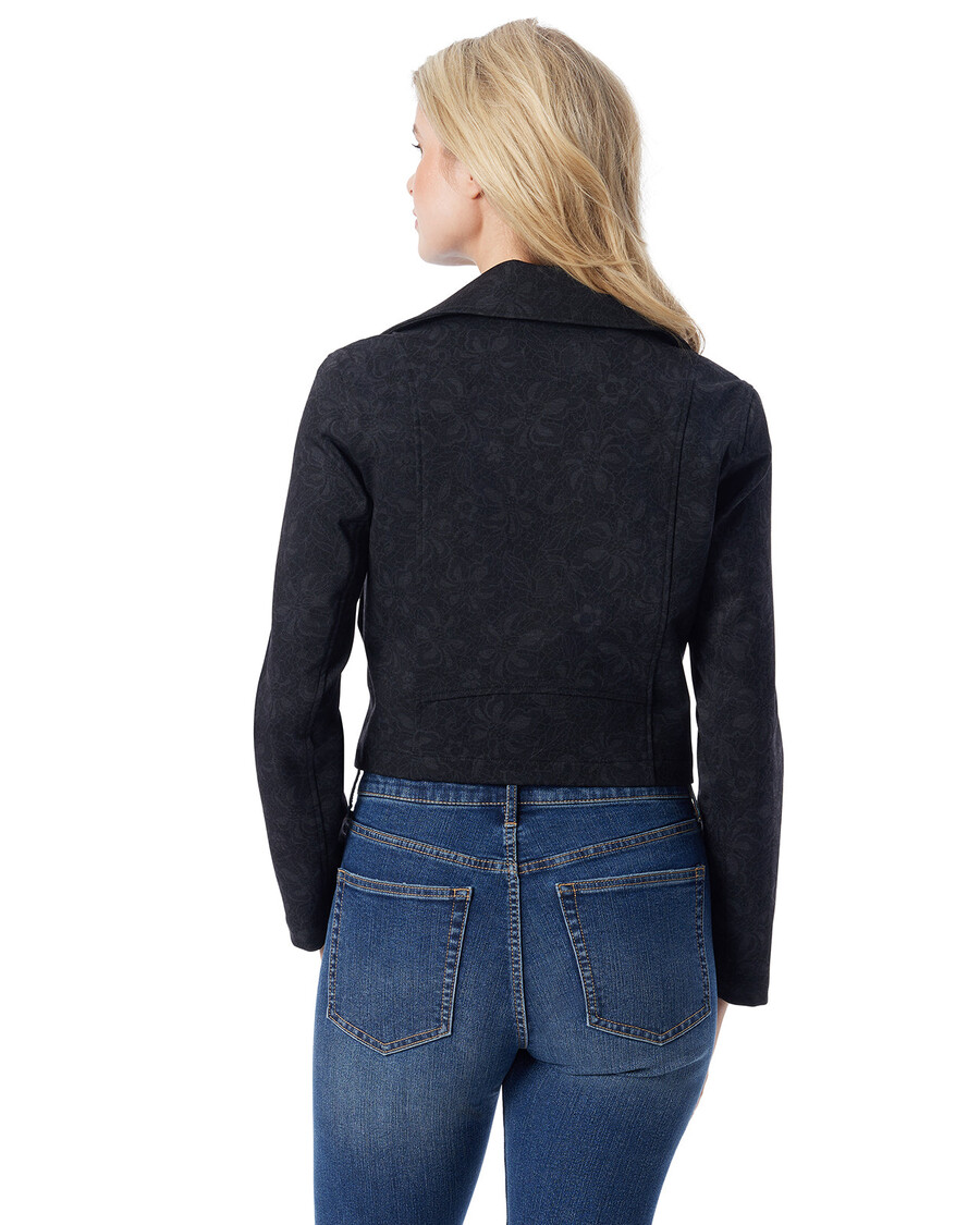 Jessica Simpsoni Must Nööriga Lilleline Biker Jope