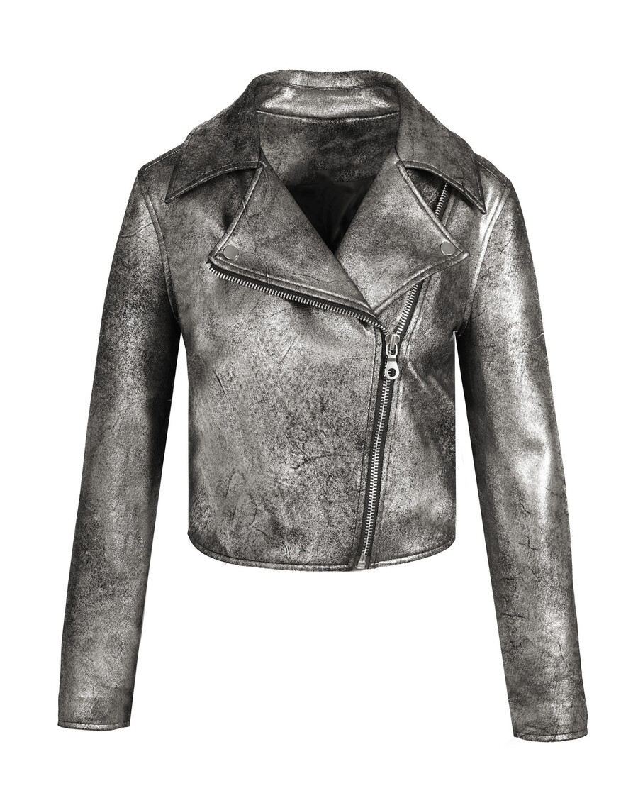 Biker Jacket Jessica Simpson σε ασημί μαύρο