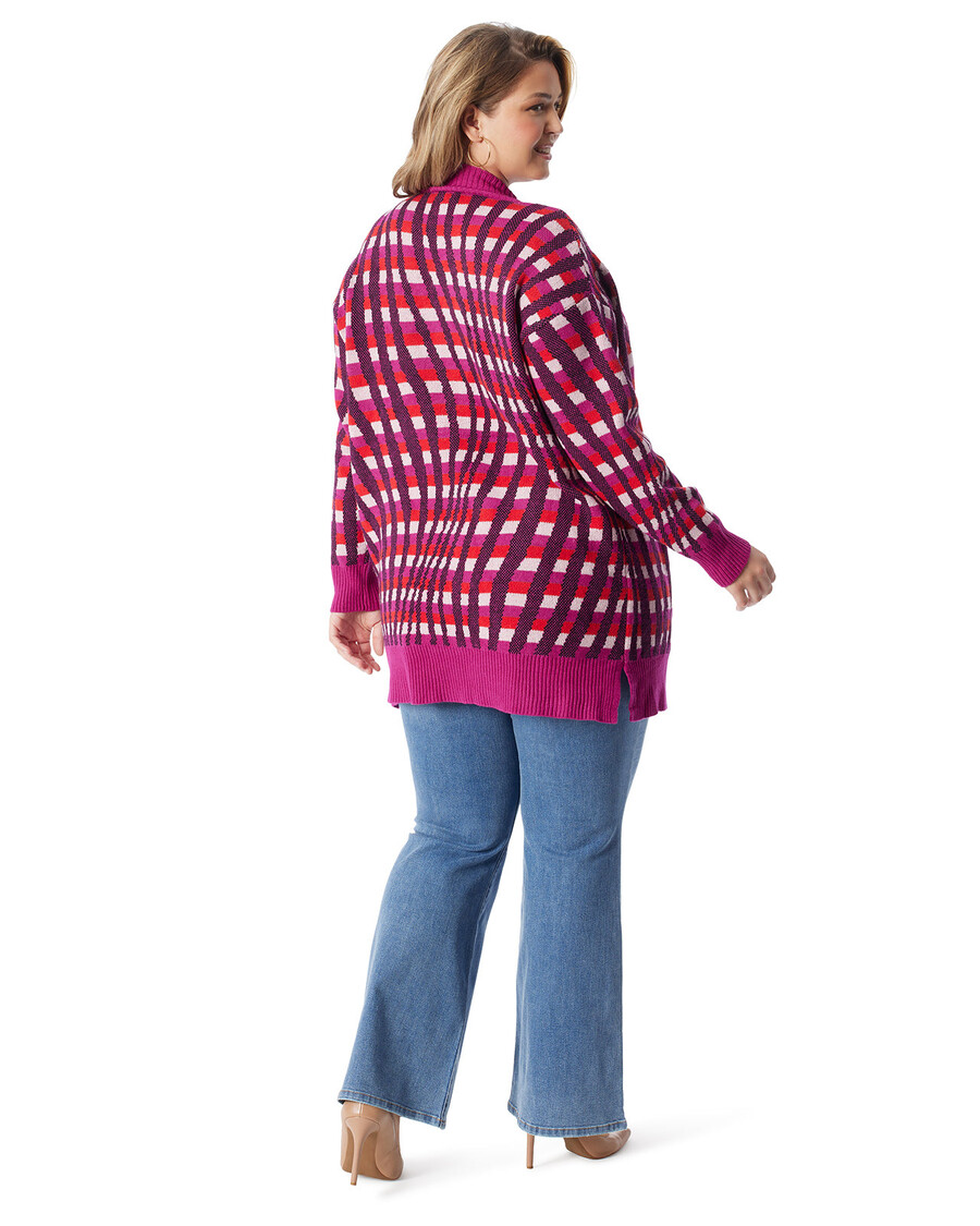 Jessica Simpson Open Front Cardigan in Festive Swirl