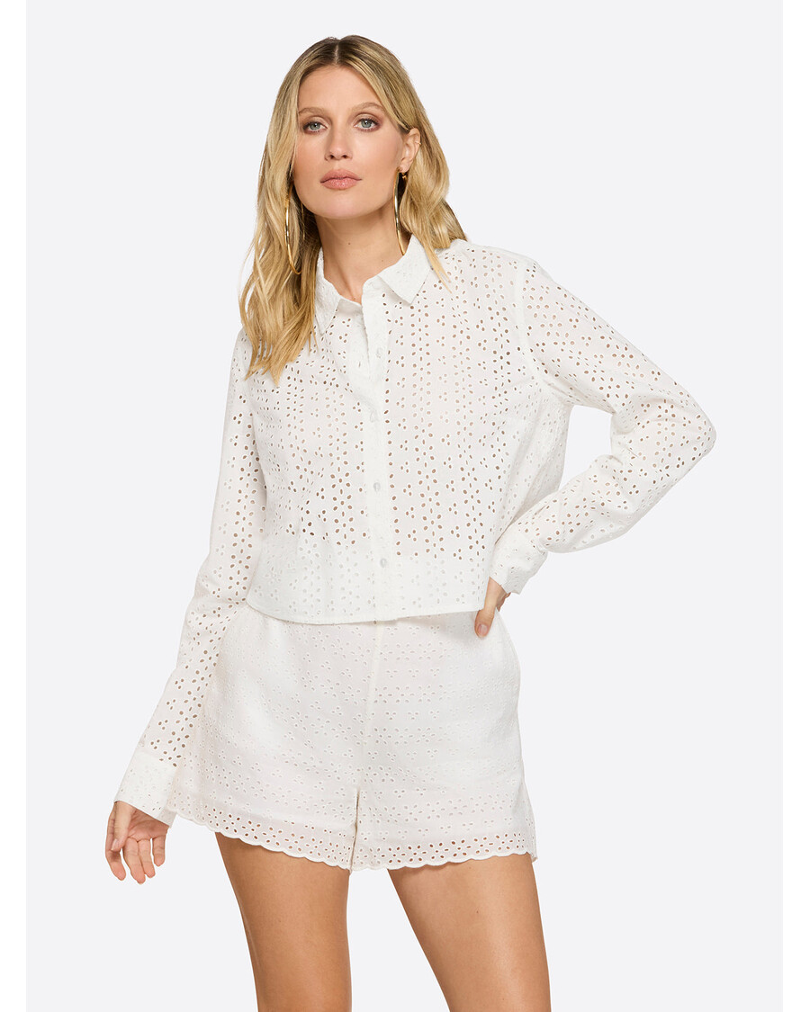 Jessica Simpson Giana Button Up Shirt in Gardenia