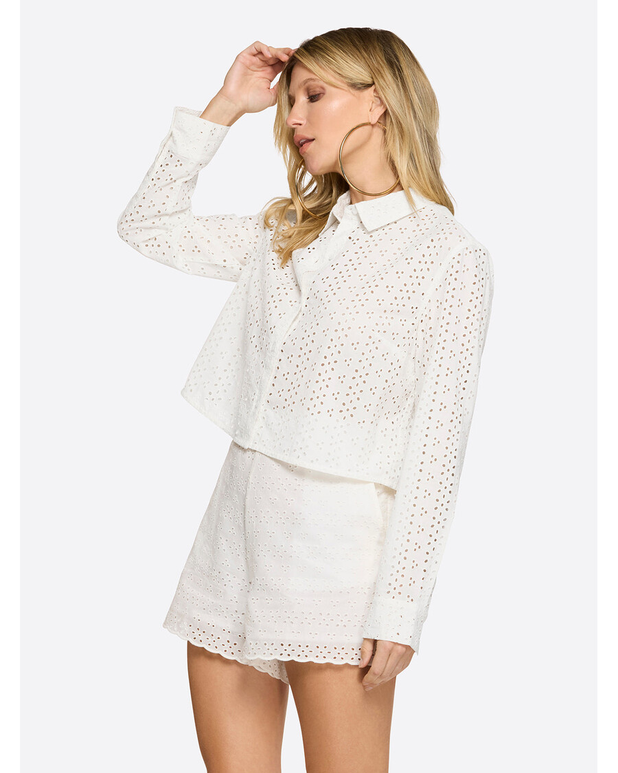 Jessica Simpson Giana Button Up Shirt in Gardenia