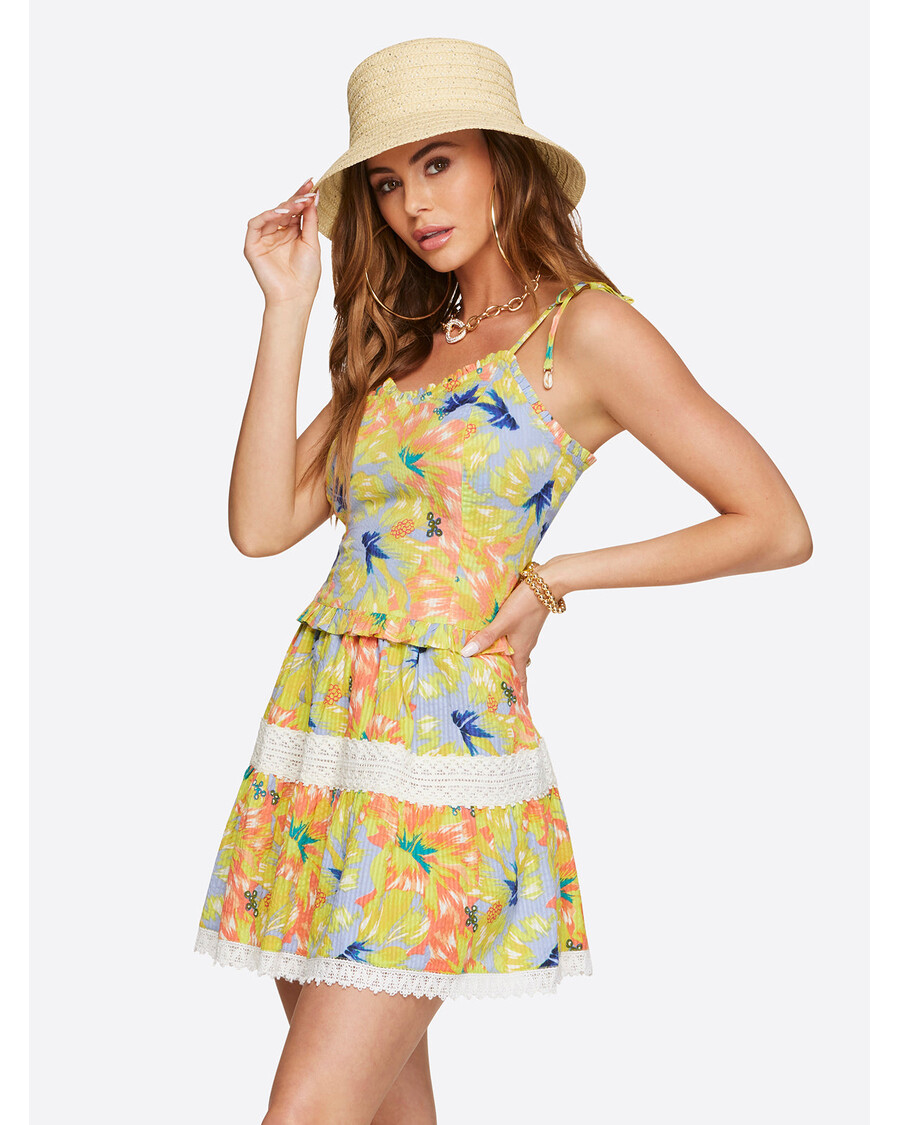 Jessica Simpson Clare Peplum Tank in Candy Hibiscus