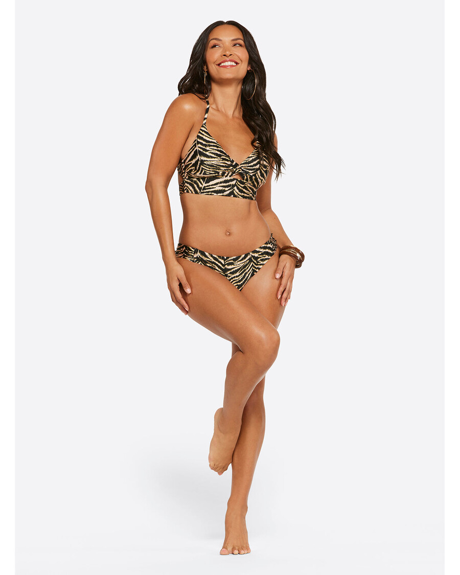 Jessica Simpson Eazy Zebra – Czarna Koszulka Na Ramiączkach Z Przekręcanym Przodem I Wieloma Elementami