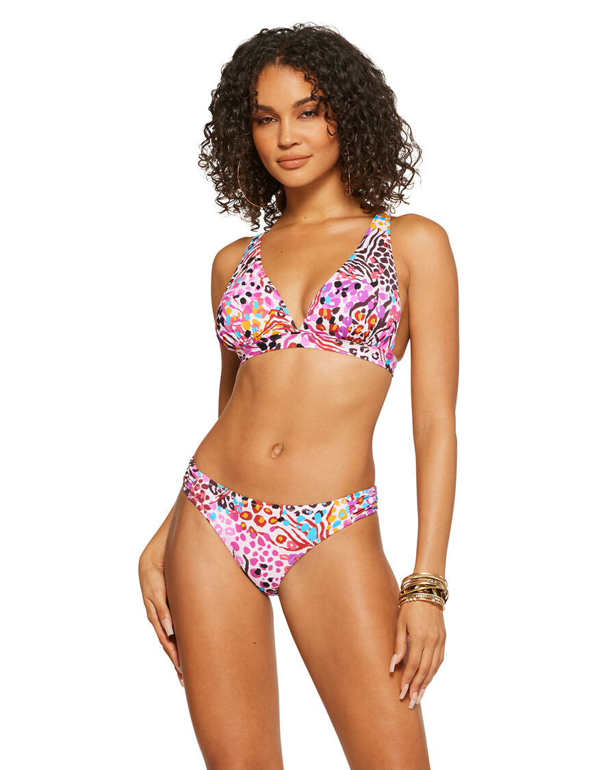 Jessica Simpson French Exit Full Support Triangle Bra in Pink Multi