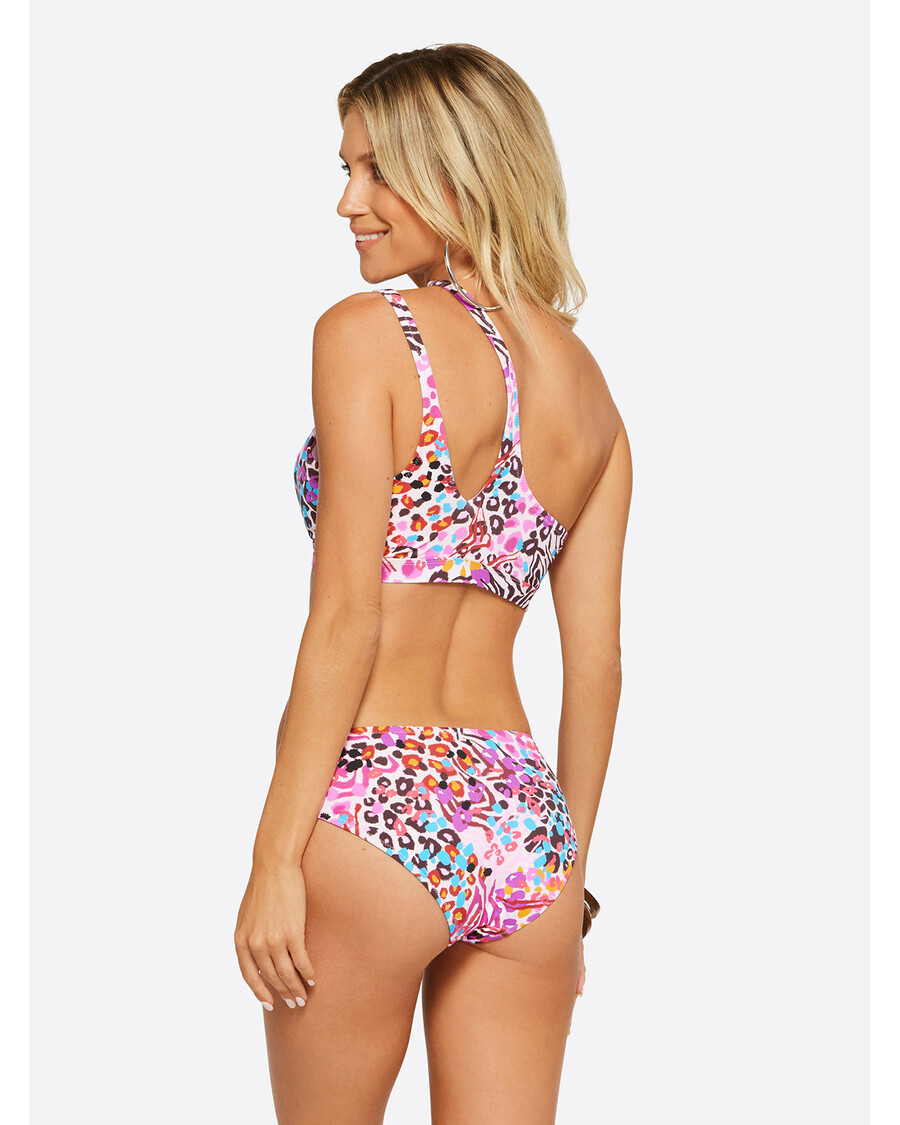 Jessica Simpson French Exit One Shoulder Top in Pink Multi