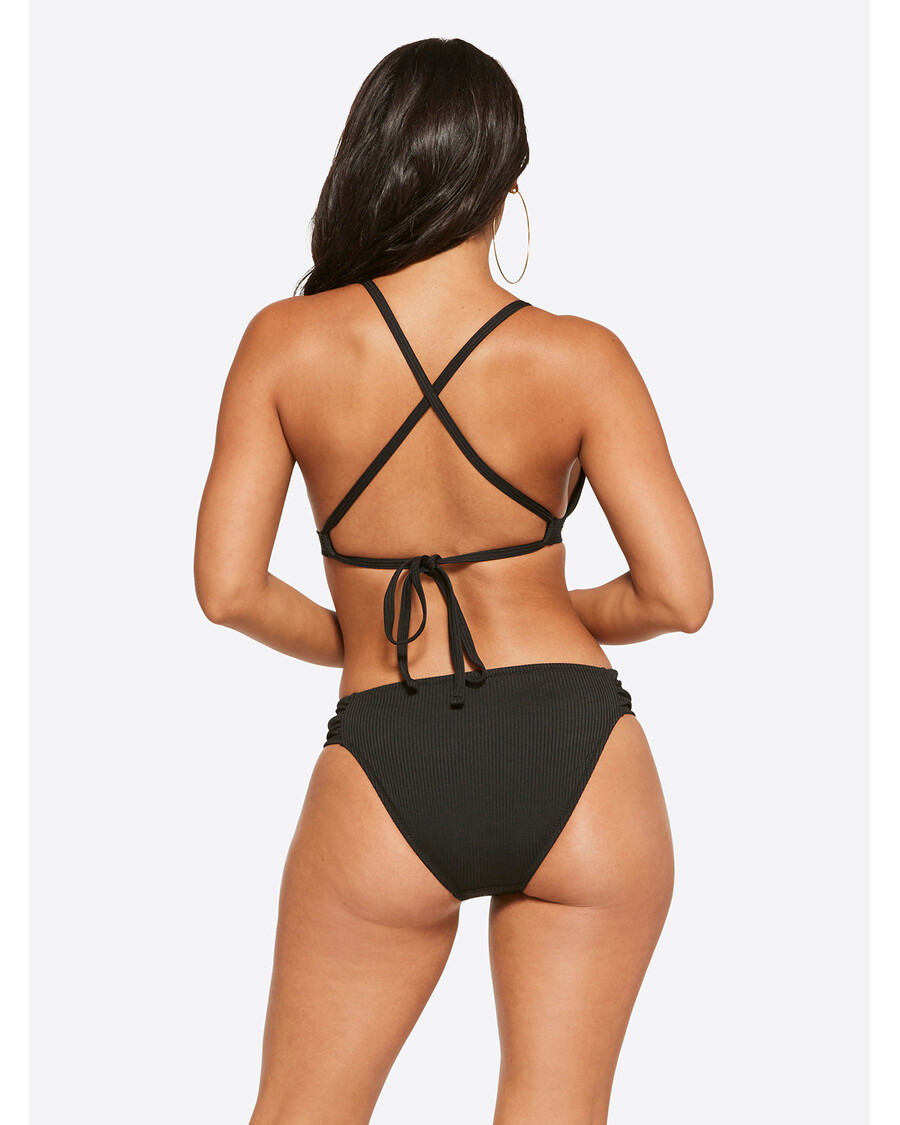 Jessica Simpson Czarny Trójkątny Biustonosz Z Pełnym Wsparciem I Teksturowaną Teksturą