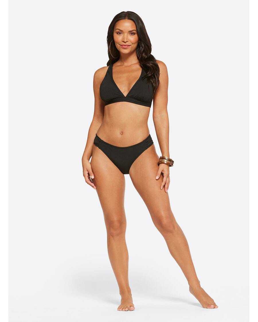 Jessica Simpson Czarny Trójkątny Biustonosz Z Pełnym Wsparciem I Teksturowaną Teksturą