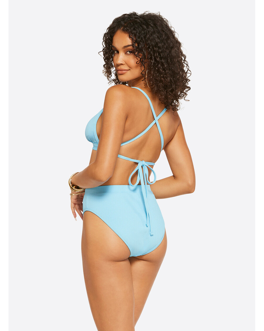 Jessica Simpson Textured Solids Full Support Triangle Bra in Sky