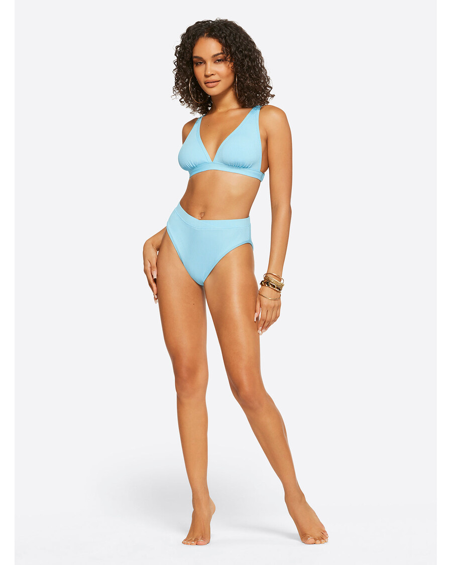 Jessica Simpson Textured Solids Full Support Triangle Bra in Sky