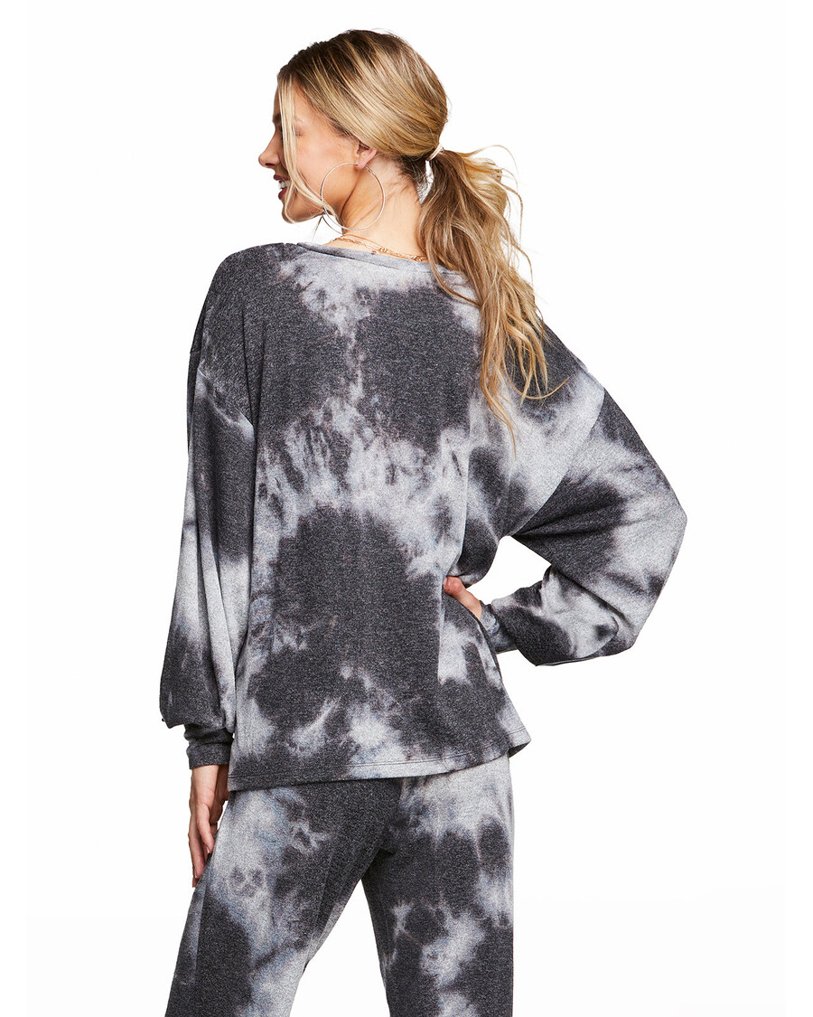 Jessica Simpson Rainey Tie Dye Top in Black Tie Dye