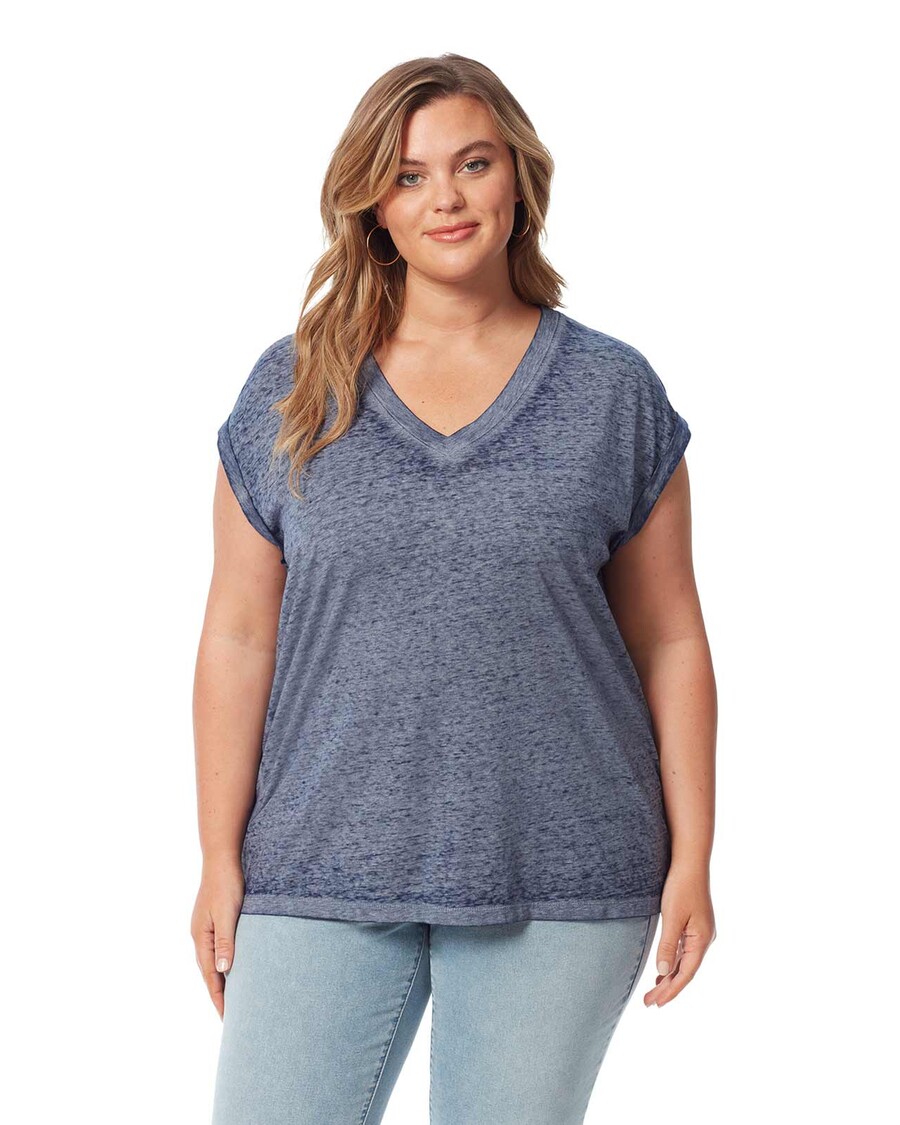 טי ג'סיקה סימפסון אמורי בצבע כחול שמלה