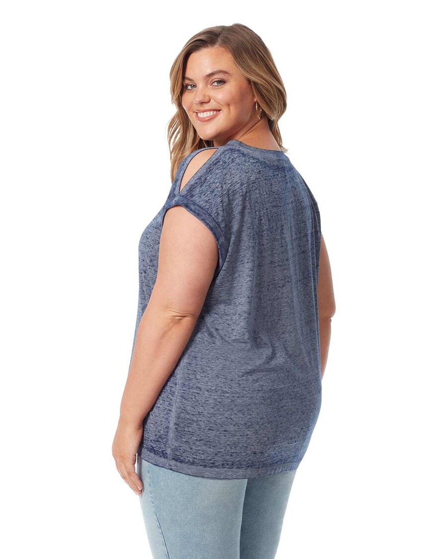 טי ג'סיקה סימפסון אמורי בצבע כחול שמלה