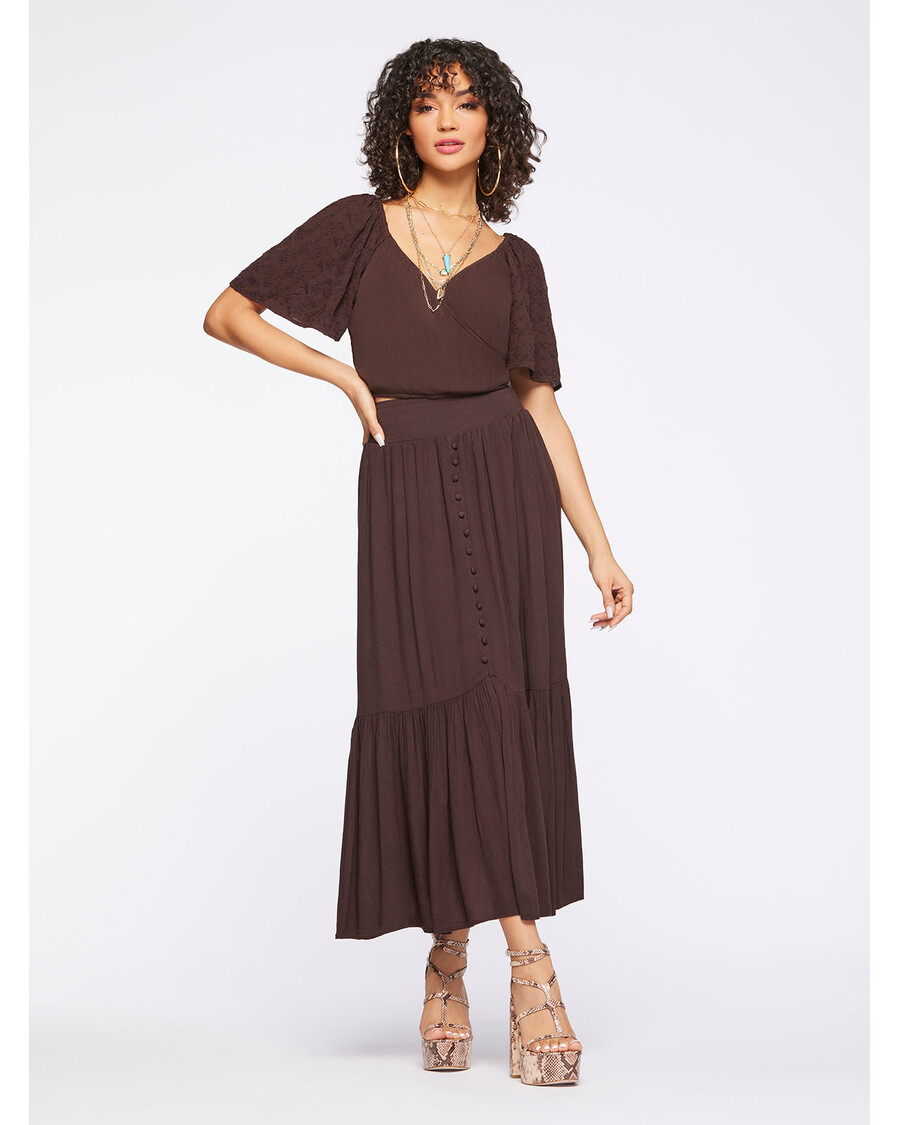 Jessica Simpson Kerrigan Crop Top בקפה