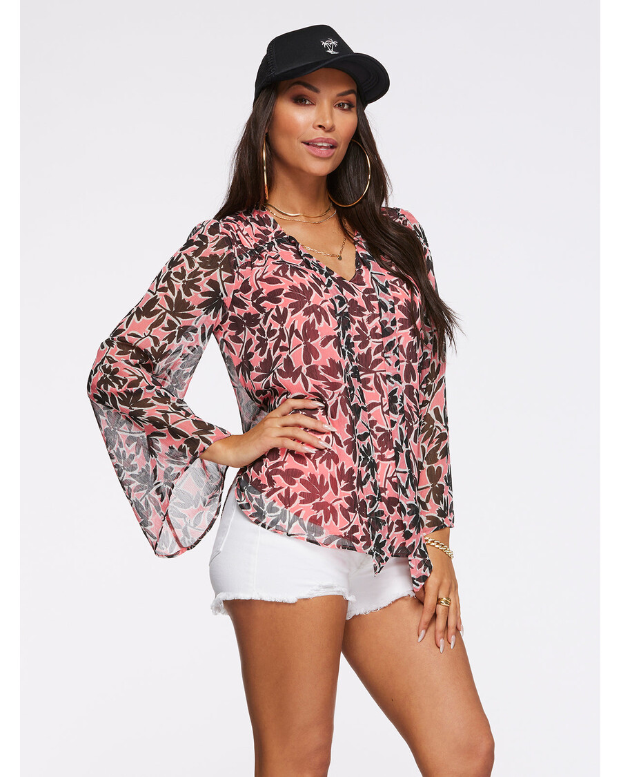 Jessica Simpson Leslie Blouse in Flora Brushes