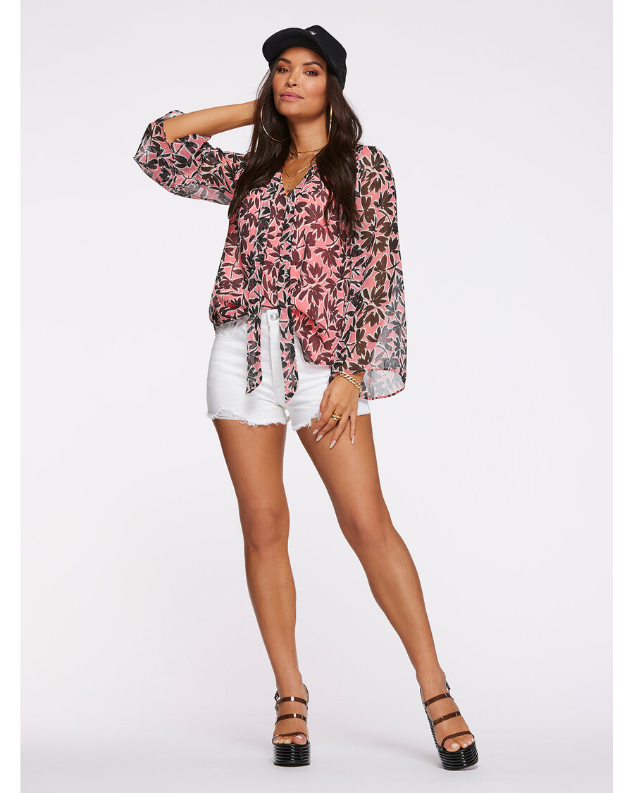 Jessica Simpson Leslie Blouse in Flora Brushes