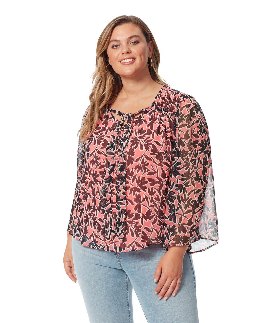 Jessica Simpson Leslie Blouse in Flora Brushes