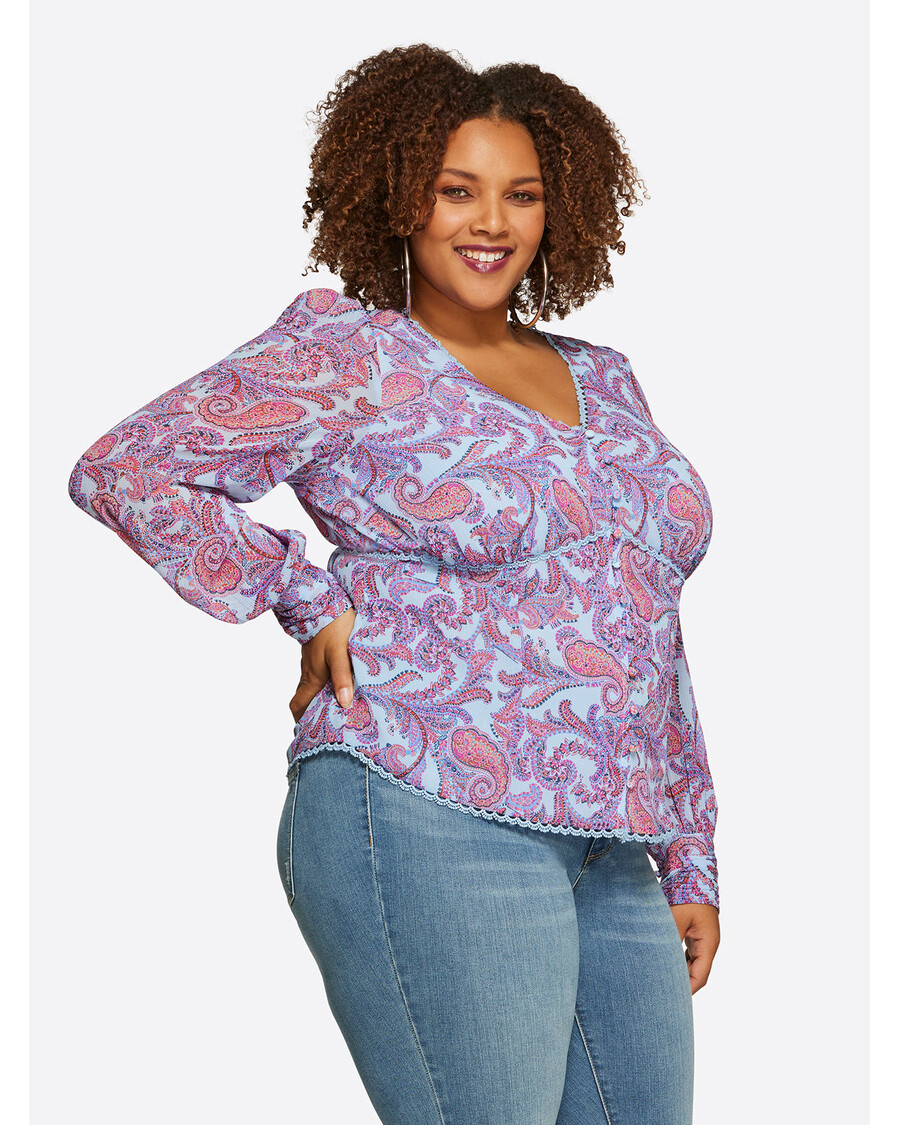 Τζέσικα Σίμπσον Ελία τοπ με μοναχικό Paisley