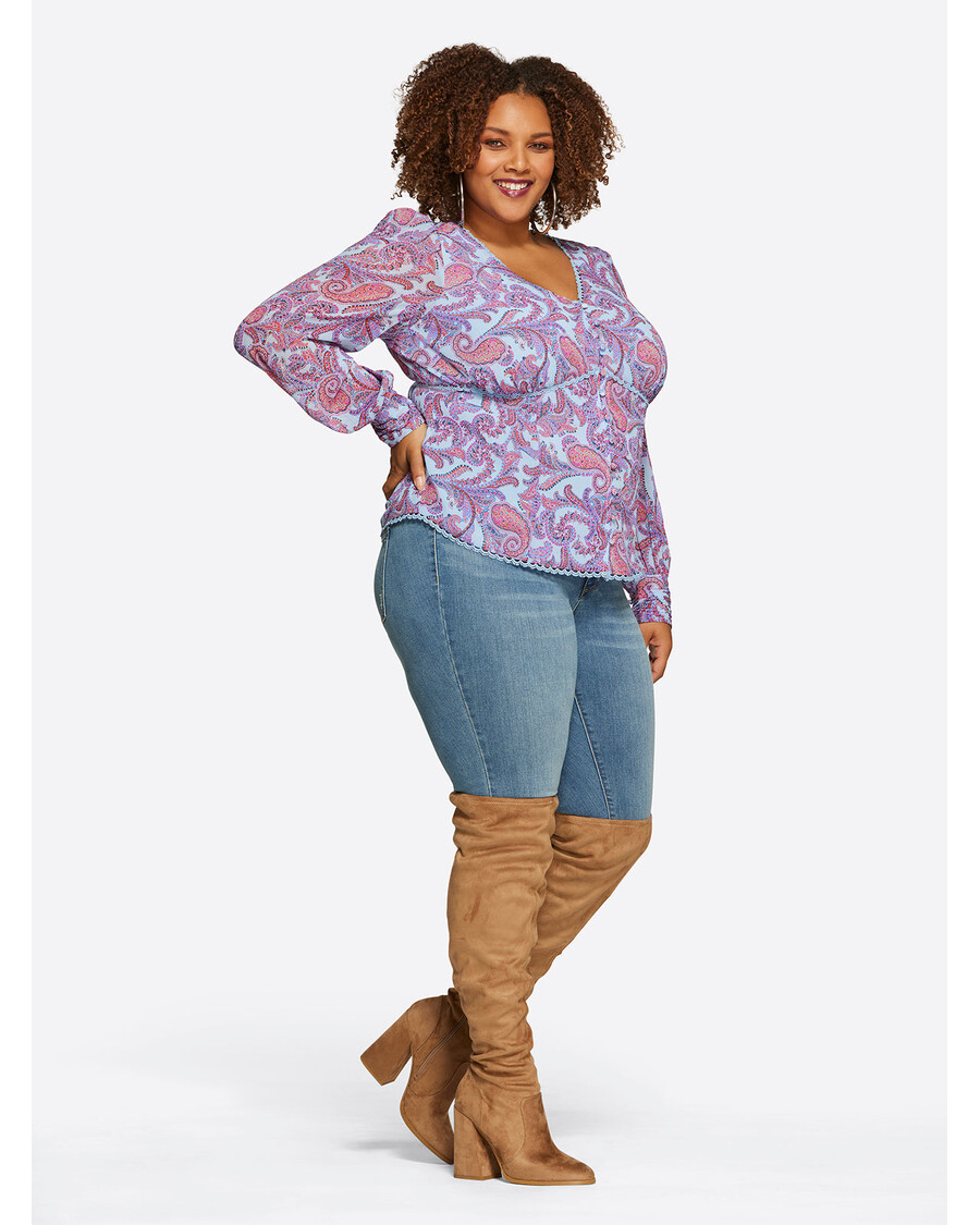 Τζέσικα Σίμπσον Ελία τοπ με μοναχικό Paisley