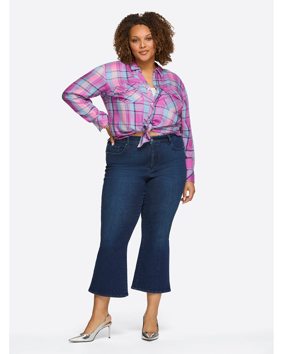 Jessica Simpson Petunia Shirt in Radiant Orchid Plaid