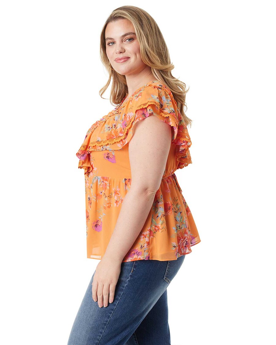 Jessica Simpson Nori Top in Watercolor Roses