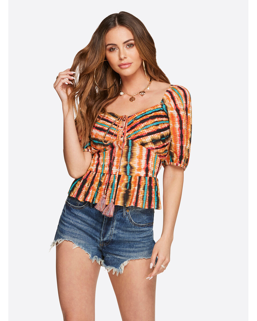 Jessica Simpson Ami Halter Top in Tie Dye Stripe