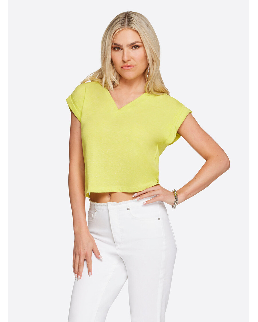 Jessica Simpson Hester Crop Tee in Limeade