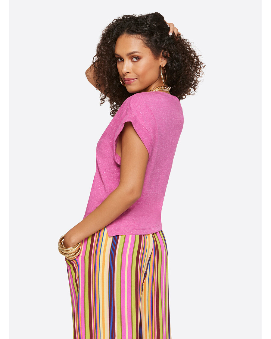 Jessica Simpson Hester Crop Tee in Rose Violet