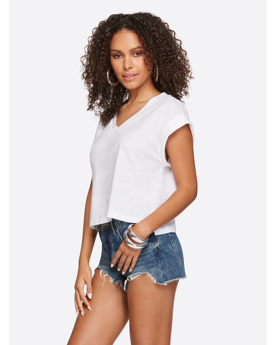 Jessica Simpson Hester Crop Tee in Snow White