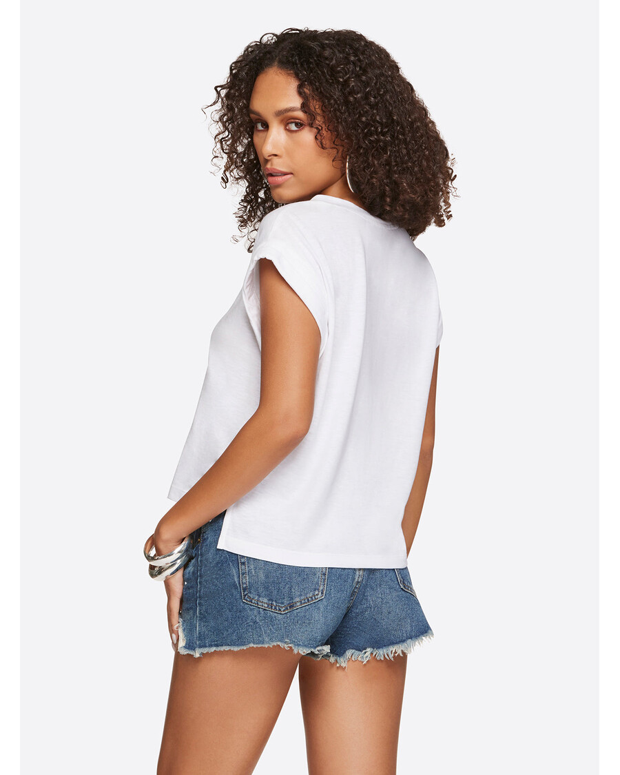 Jessica Simpson Hester Crop Tee in Snow White