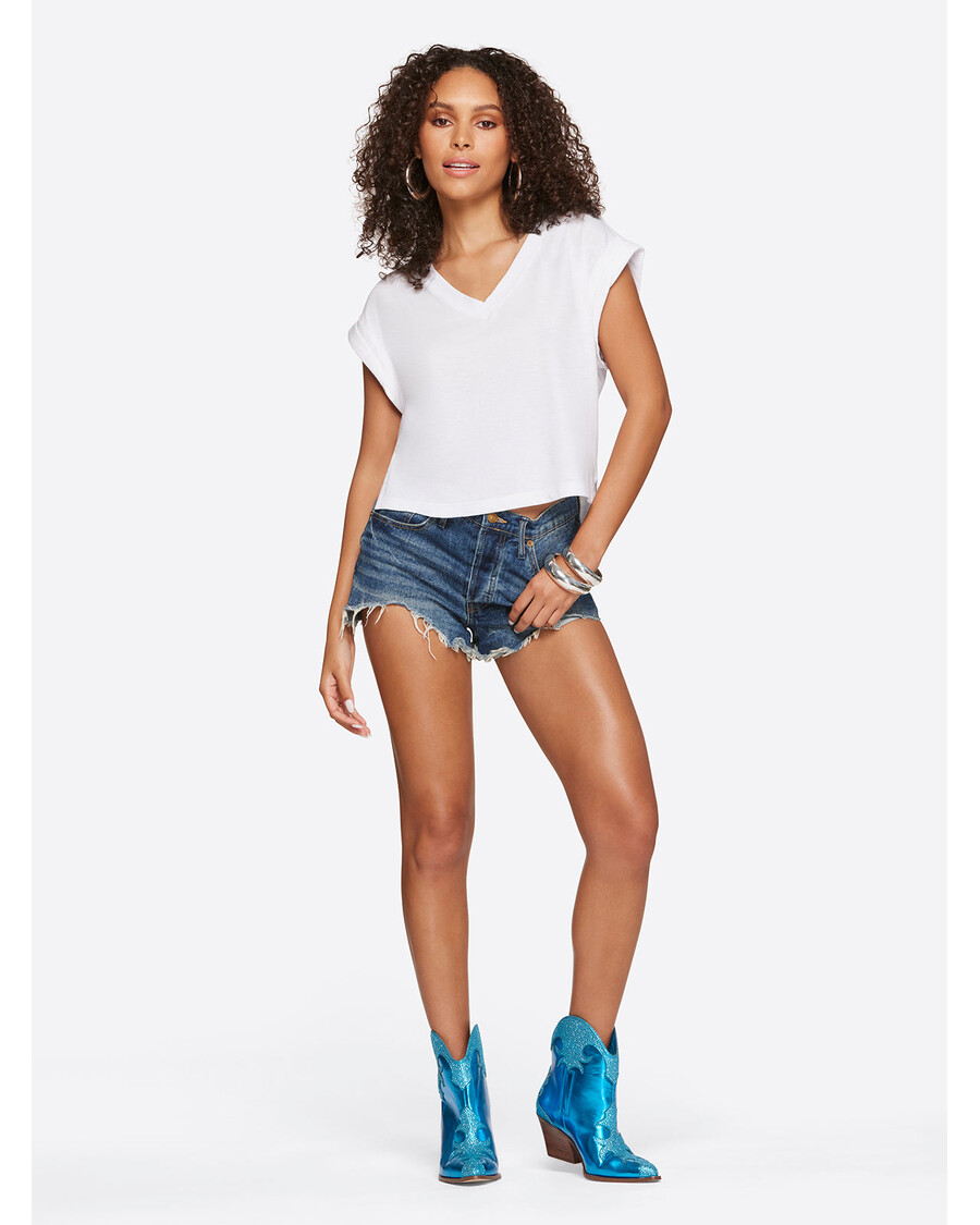 Jessica Simpson Hester Crop Tee in Snow White