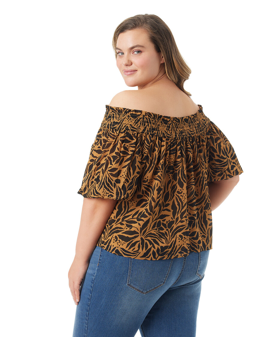 Jessica Simpson Rosiya топ с отворени рамене в зебра цветя