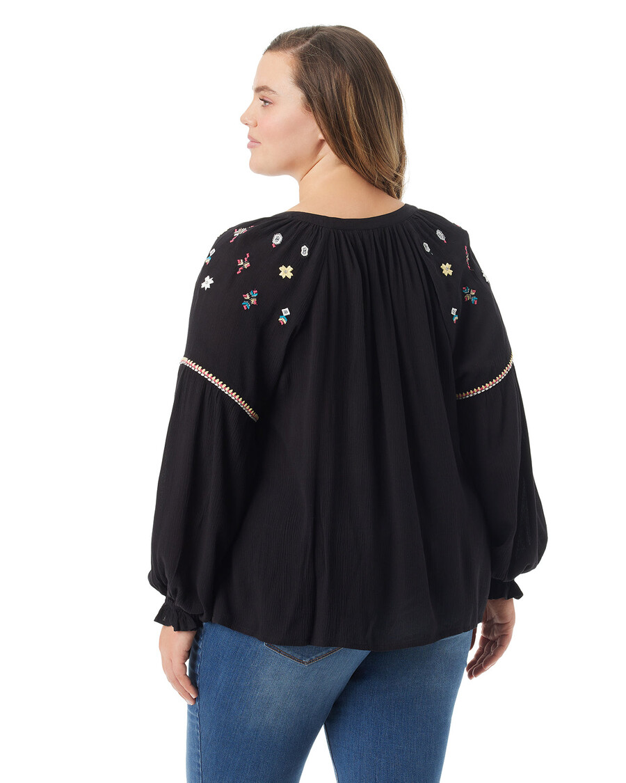 Jessica Simpson Lissy Izrotāts Tops Melnā Krāsā